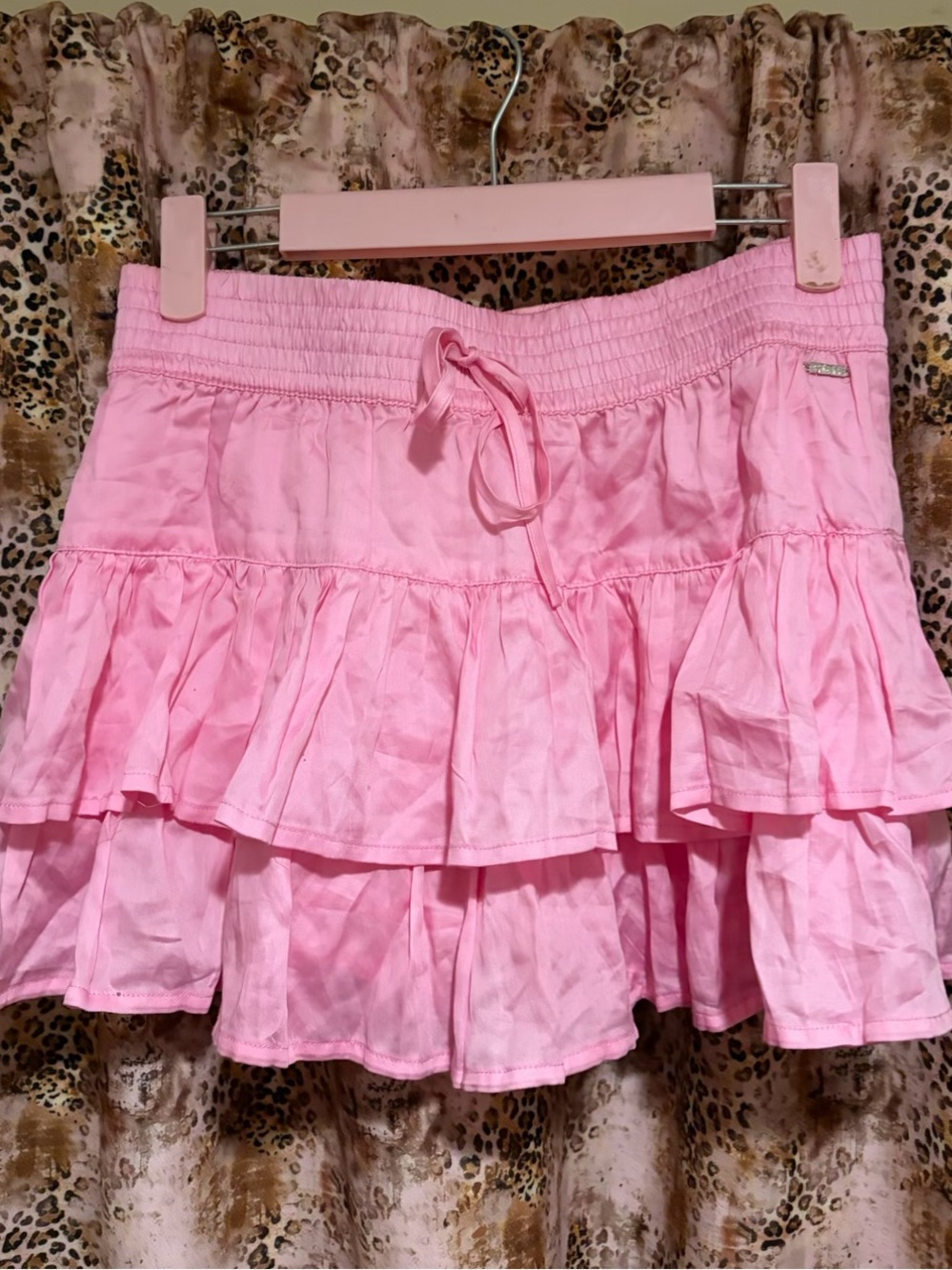 Pink VS Tiered Ruffle Mini Skirt